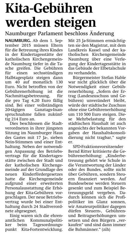 HNA Kita Gebuehren 2015