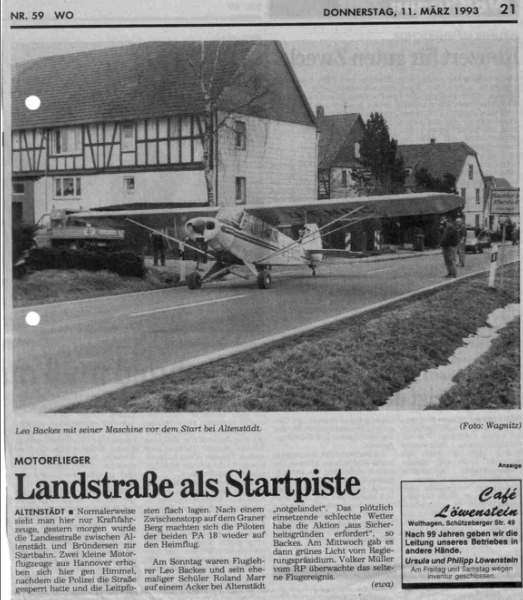 Flugzeug in Altenstadt 1993