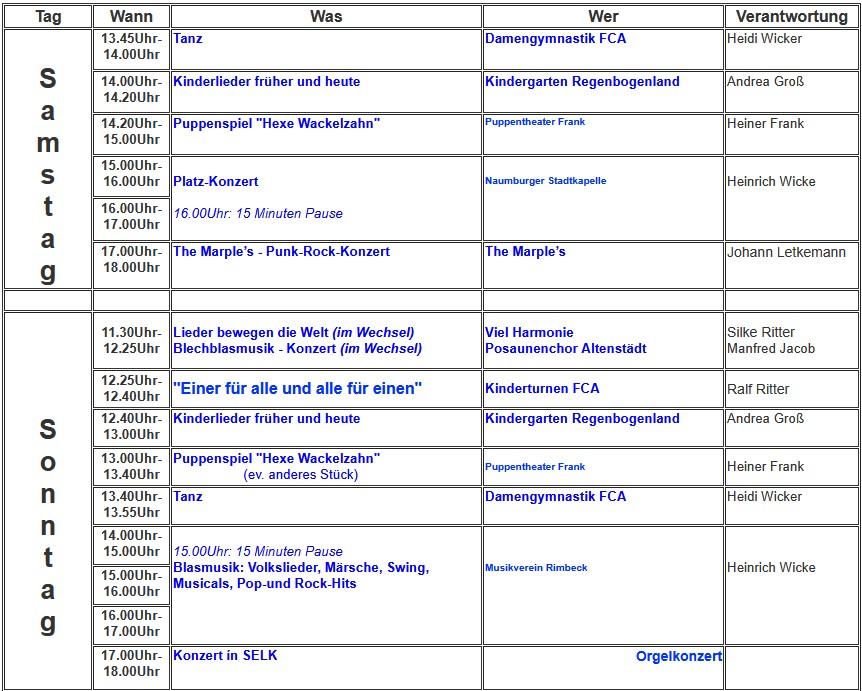 Programm Aktionsbuehne