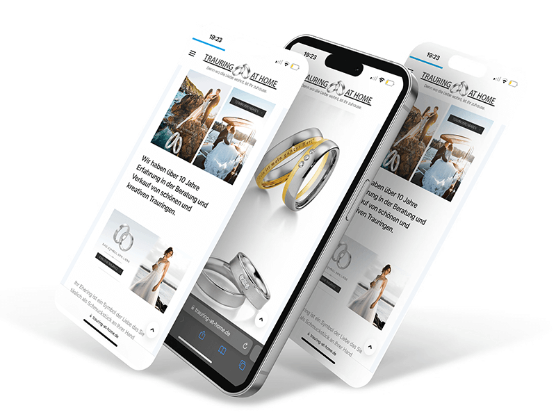 Ein iPhone mit einer optmierten Website von JPS WERBUNG